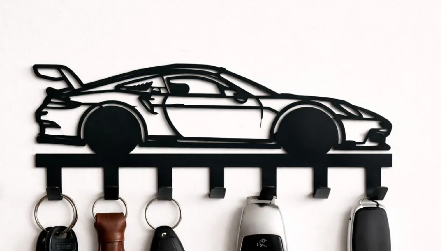 Racing Car Metal Key Holder – Premium Sports Car Wall Decor & Key Organizer