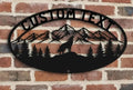 Custom Wolf Mountain Metal Wall Art – Personalized Name & Rustic Wilderness Decor