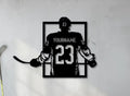 Personalized Hockey Player Metal Wall Art – Custom Name & Jersey Number Decor