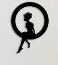 Mystic Woman Metal Wall Art – Elegant Circular Silhouette Decor