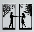 Forever Together Metal Wall Art – Romantic Couple Silhouette Home Decor