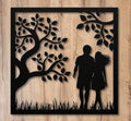 Love Under the Tree Metal Wall Art – Romantic Couple & Tree Silhouette Decor