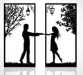 Two Souls One Love Metal Wall Art – Elegant Couple Silhouette Home Decor